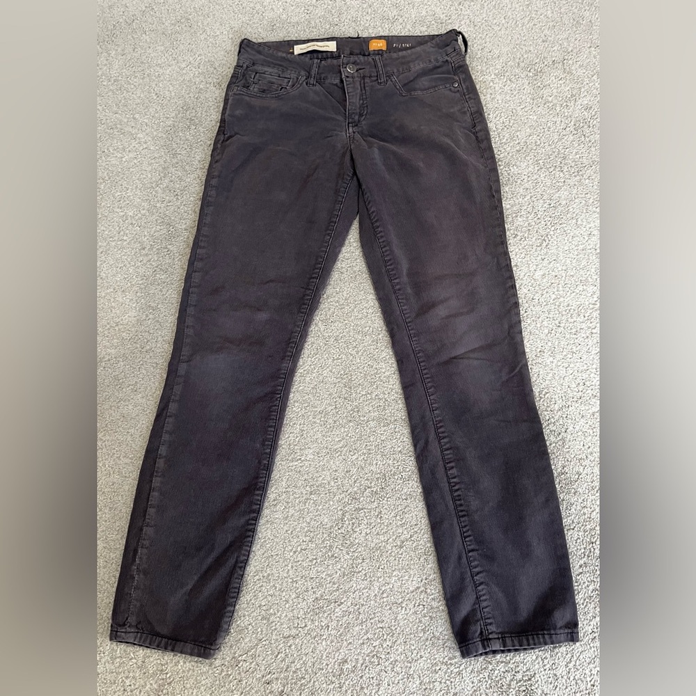 Anthropologie’s Pilcro Women’s Grey Chords, No 26 Fit Stet, Small Pants Soft